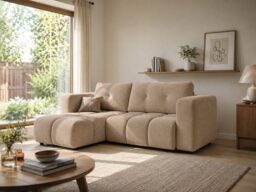 Corner Sofa Bed Modi II - Light Beige 273cm Left - thumbnail 5