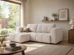 Corner Sofa Bed Modi II - Light Beige 273cm Left