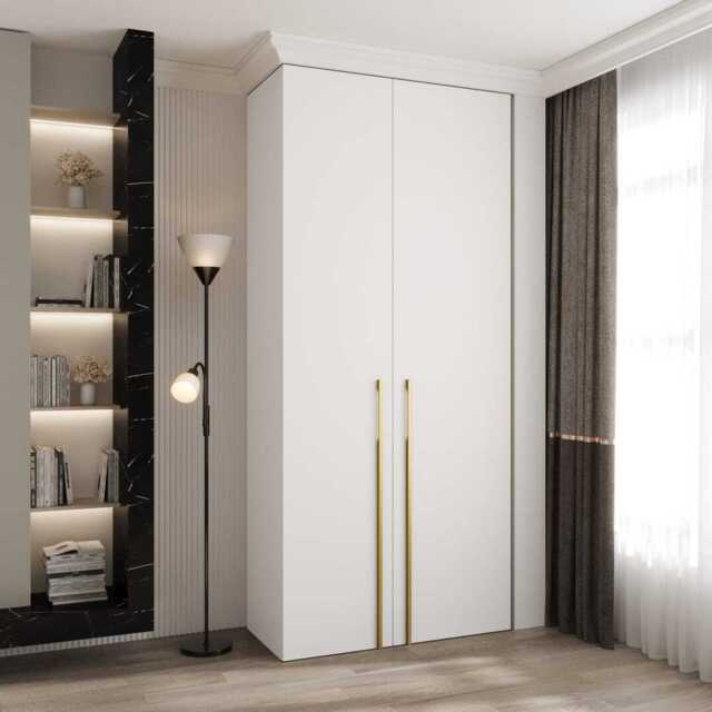 Como III Hinged Door Wardrobe 110cm - White 110cm - image 1