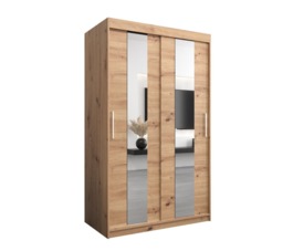 Pole Sliding Door Wardrobe 120cm - White 120cm - thumbnail 3