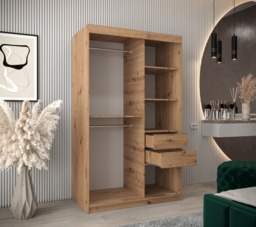 Pole Sliding Door Wardrobe 120cm - White 120cm - thumbnail 5