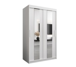 Pole Sliding Door Wardrobe 120cm - White 120cm - thumbnail 6