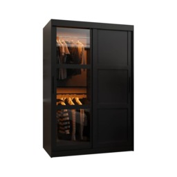 Parma III Sliding Door Wardrobe 120cm - Black 120cm - thumbnail 3