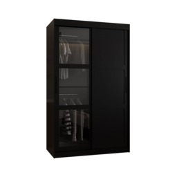 Parma III Sliding Door Wardrobe 120cm - Black 120cm - thumbnail 2