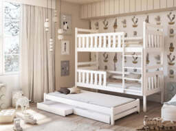 Klara Bunk Bed with Trundle and Storage - White Matt Without Mattresses - thumbnail 2