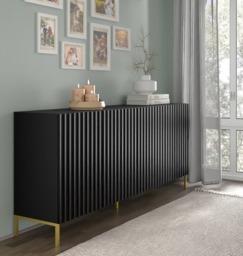 Wave Large Sideboard Cabinet 200cm - Black 200cm - thumbnail 3