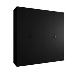 Parma I Hinged Door Wardrobe 200cm - Black 200cm - thumbnail 2