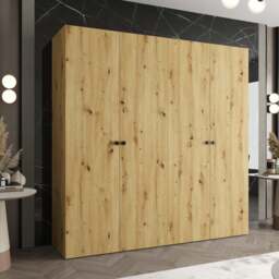 Parma I Hinged Door Wardrobe 200cm - Black 200cm - thumbnail 8