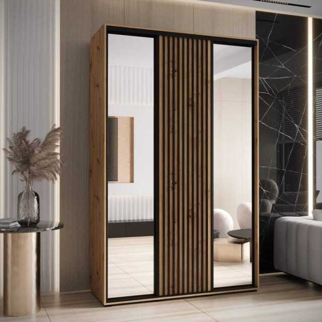 Sapporo II Sliding Door Wardrobe 160cm - Oak Artisan 160cm - image 1