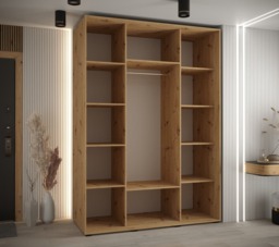Sapporo II Sliding Door Wardrobe 160cm - Oak Artisan 160cm - thumbnail 3