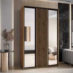 Sapporo II Sliding Door Wardrobe 160cm - Oak Artisan 160cm