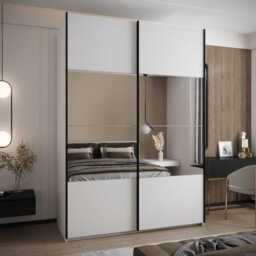 Trosa IV Sliding Door Wardrobe 180cm - Black 180cm - thumbnail 6