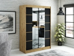 Leto V4 Sliding Door Wardrobe 150cm - Black 150cm - thumbnail 4