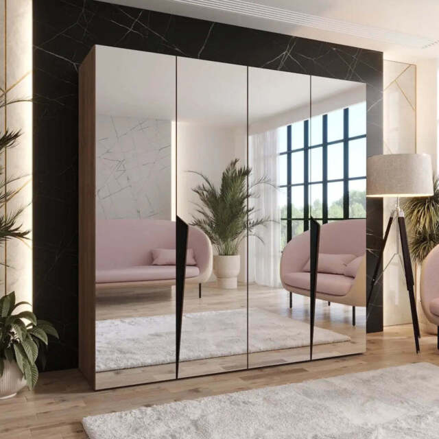 Piano III Hinged Door Wardrobe 200cm - Oak Walnut 200cm - image 1