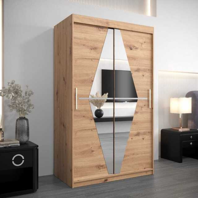 Boliwia Sliding Door Wardrobe 120cm - Oak Artisan 120cm - image 1