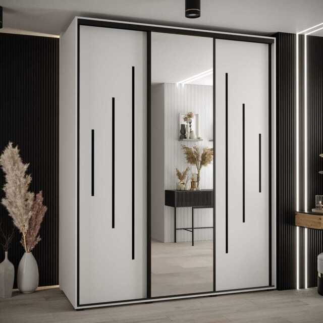 Cannes XIII Sliding Door Wardrobe 200cm - White 200cm - image 1