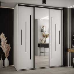 Cannes XIII Sliding Door Wardrobe 200cm - White 200cm - thumbnail 1