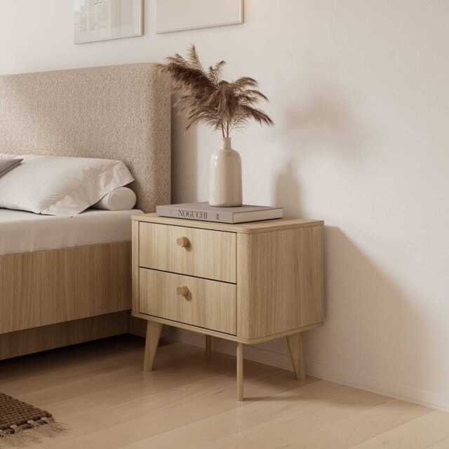 Viki Bedside Table 63cm - Oak Barista 63cm - image 1