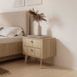 Viki Bedside Table 63cm - Oak Barista 63cm