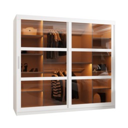 Parma Sliding Door Wardrobe 200cm - White 200cm - thumbnail 2