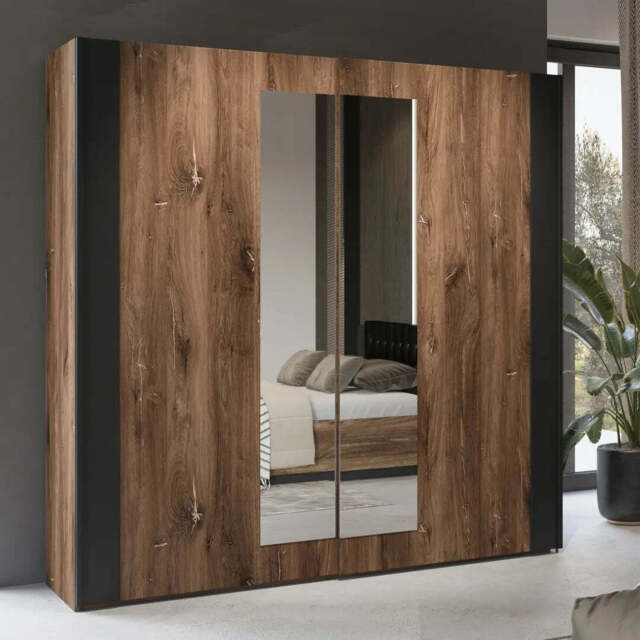 Sigma Sliding Door Wardrobe 200cm - Oak Flagstaff 200cm - image 1