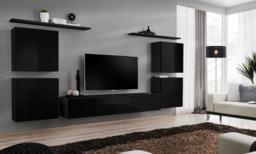 "Switch IV Entertainment Unit For TVs Up To 75"" - Oak Wotan 320cm Black" - thumbnail 2