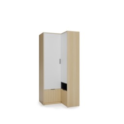 Kanu KN-02 Corner Wardrobe 98cm - White 98cm - thumbnail 4