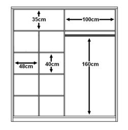 Havana 12 - 2 Sliding Door Wardrobe 203cm - White Matt 203cm - thumbnail 6