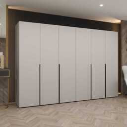 Alicante I Hinged Door Wardrobe 300cm - Black 300cm - thumbnail 2