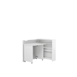 Work Concept Slim Convertible Hidden Desk 90cm - White Gloss Left 90cm