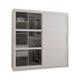 Parma III Sliding Door Wardrobe 200cm - Black 200cm - thumbnail 3