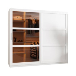 Parma III Sliding Door Wardrobe 200cm - Black 200cm - thumbnail 4
