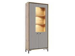Parii Tall Display Cabinet 89cm - Grey 89cm