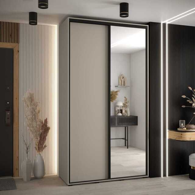 Dakota III Sliding Door Wardrobe 140cm - Cashmere 140cm - image 1