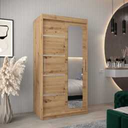 Uppsala V2 Sliding Door Wardrobe 100cm - Black 100cm - thumbnail 6