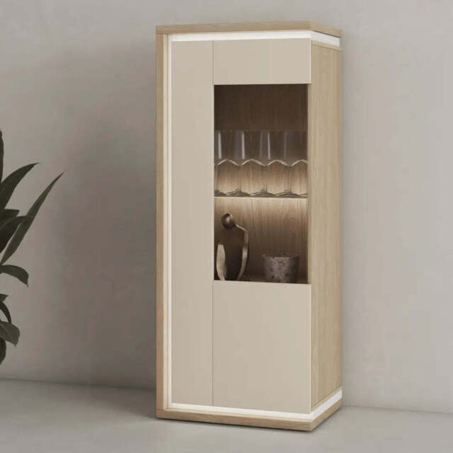 Dore 05 Display Cabinet 55cm - Cashmere 55cm