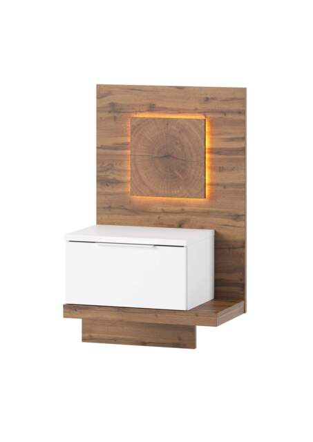 Livorno 69 Bedside Table - Right - Oak Wotan 60cm - image 1