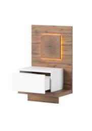 Livorno 69 Bedside Table - Right - Oak Wotan 60cm - thumbnail 2