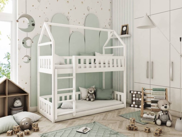 Wooden Bunk Bed Pola - White Without Mattresses - image 1