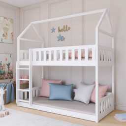 Wooden Bunk Bed Pola - White Without Mattresses - thumbnail 2