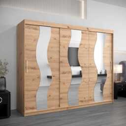 Seville Sliding Door Wardrobe 250cm - White 250cm - thumbnail 5
