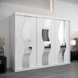 Seville Sliding Door Wardrobe 250cm - White 250cm