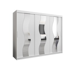 Seville Sliding Door Wardrobe 250cm - White 250cm - thumbnail 2