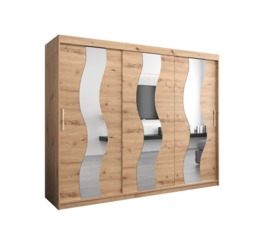 Seville Sliding Door Wardrobe 250cm - White 250cm - thumbnail 6