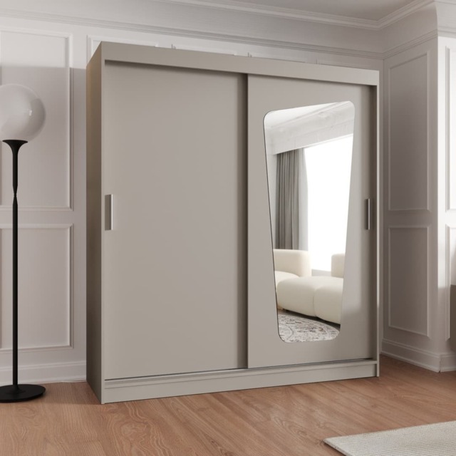 Moka Sliding Door Wardrobe 180cm - Cashmere 180cm - image 1