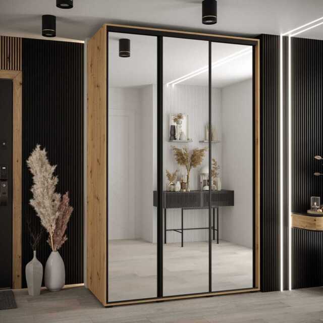 Cannes II Sliding Door Wardrobe 150cm - Oak Artisan 150cm - image 1