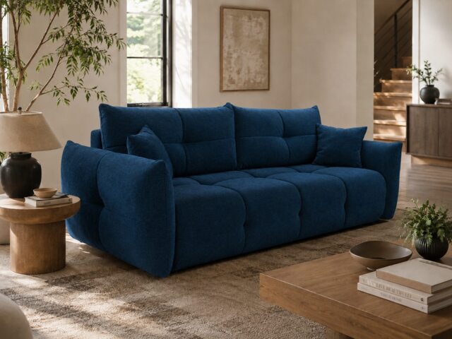 Sofa Bed Base - 245cm 110cm Navy Blue 13 - image 1