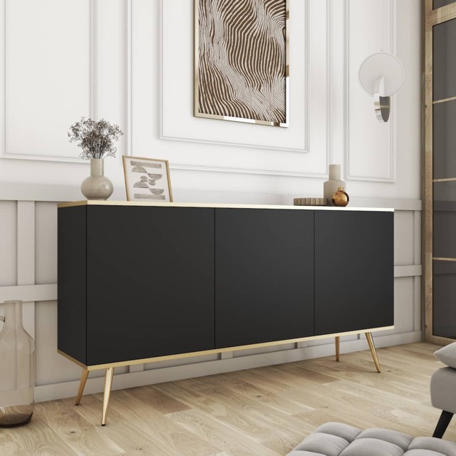 Oro Sideboard Cabinet 160cm - Black 160cm - image 1