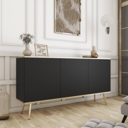 Oro Sideboard Cabinet 160cm - Black 160cm - thumbnail 1