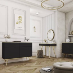 Oro Sideboard Cabinet 160cm - Black 160cm - thumbnail 8